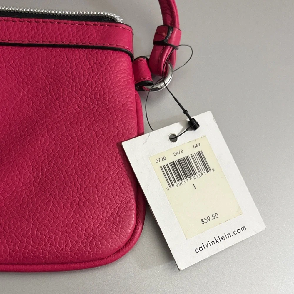 Calvin Klein Hot Pink Leather Wristlet Clutch - Picture 6 of 6